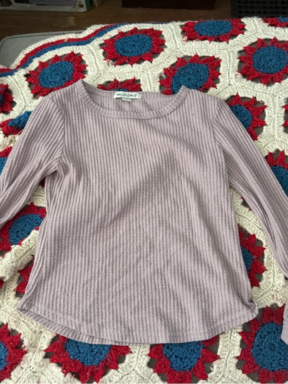 Wallflower Ribbed Top - Dusty Lavender